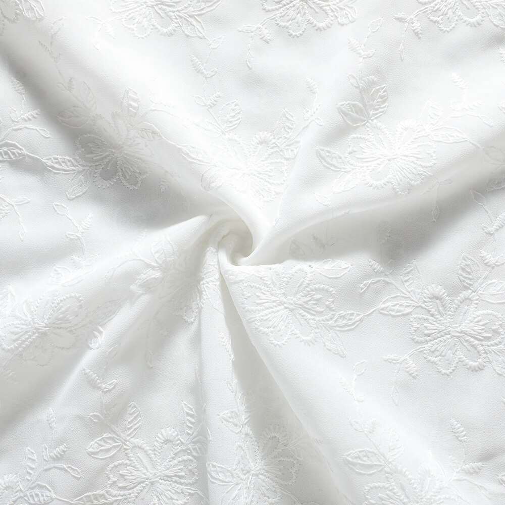 Embroidered Fabric Milk Silk Dress Polyester for Women's Wear Wholesal 5